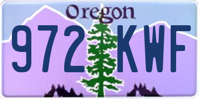 OR license plate 972KWF