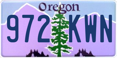 OR license plate 972KWN