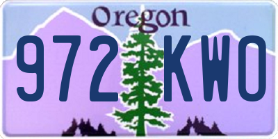 OR license plate 972KWO