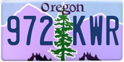 OR license plate 972KWR
