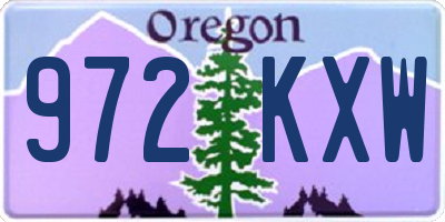 OR license plate 972KXW
