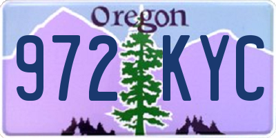 OR license plate 972KYC