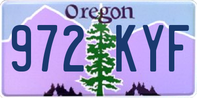 OR license plate 972KYF