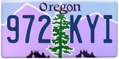 OR license plate 972KYI