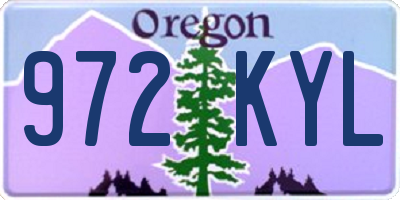 OR license plate 972KYL