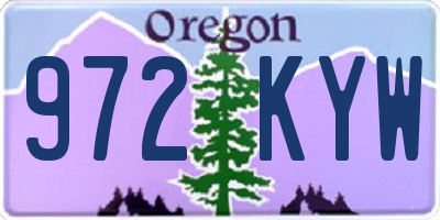 OR license plate 972KYW