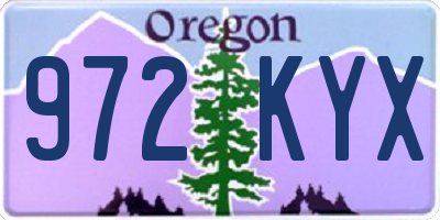 OR license plate 972KYX