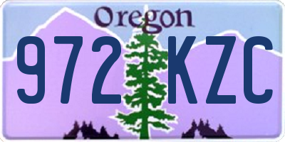 OR license plate 972KZC