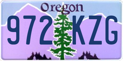 OR license plate 972KZG