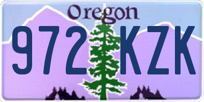 OR license plate 972KZK