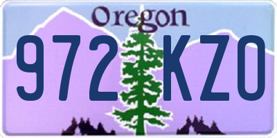 OR license plate 972KZO