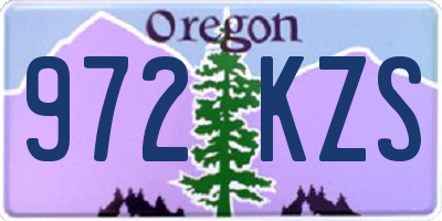 OR license plate 972KZS
