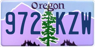 OR license plate 972KZW