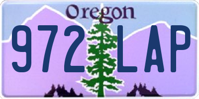 OR license plate 972LAP