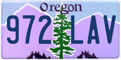 OR license plate 972LAV