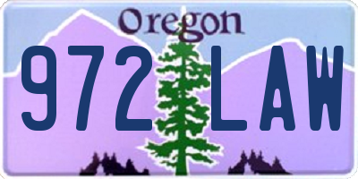 OR license plate 972LAW