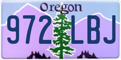 OR license plate 972LBJ