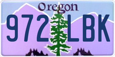 OR license plate 972LBK