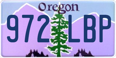 OR license plate 972LBP