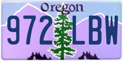 OR license plate 972LBW