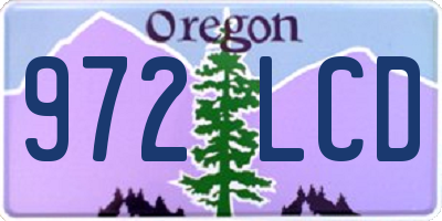 OR license plate 972LCD