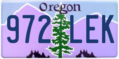 OR license plate 972LEK