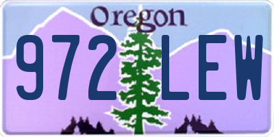 OR license plate 972LEW