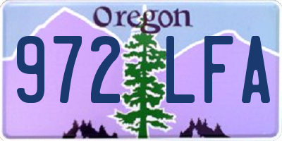 OR license plate 972LFA