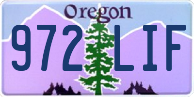 OR license plate 972LIF