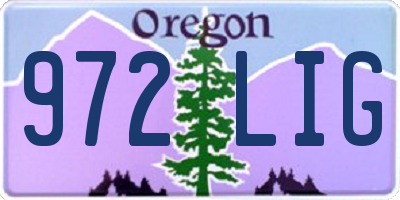 OR license plate 972LIG