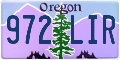 OR license plate 972LIR