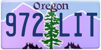 OR license plate 972LIT