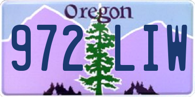 OR license plate 972LIW