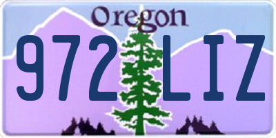 OR license plate 972LIZ