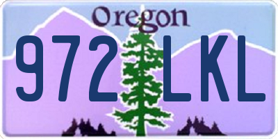 OR license plate 972LKL