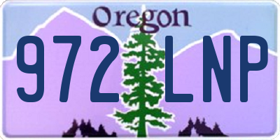 OR license plate 972LNP