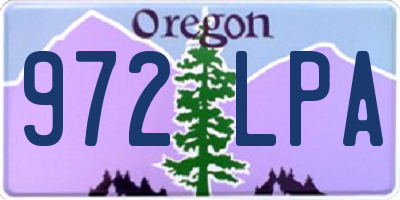 OR license plate 972LPA