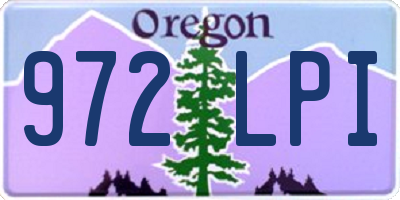 OR license plate 972LPI
