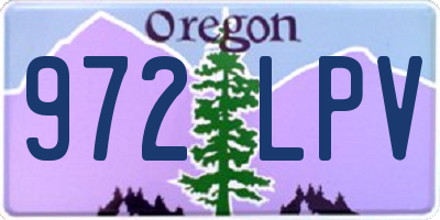 OR license plate 972LPV
