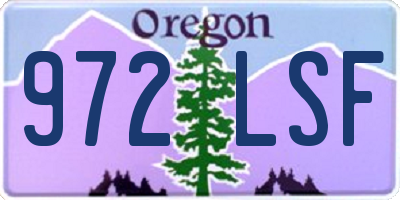 OR license plate 972LSF