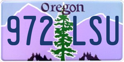 OR license plate 972LSU