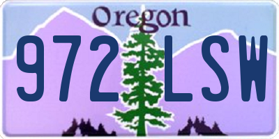 OR license plate 972LSW