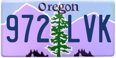 OR license plate 972LVK