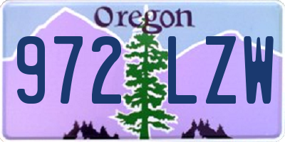 OR license plate 972LZW