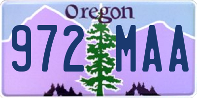 OR license plate 972MAA