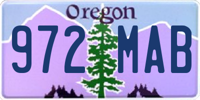 OR license plate 972MAB