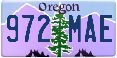 OR license plate 972MAE