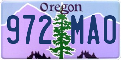 OR license plate 972MAO