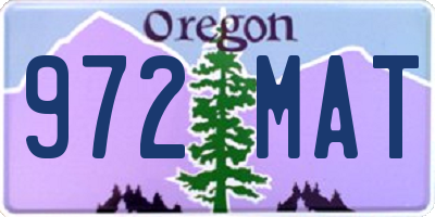 OR license plate 972MAT