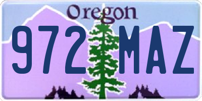 OR license plate 972MAZ
